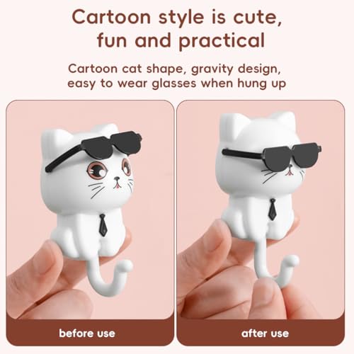 HASTHIP® 9PCS Cat Wall Hooks PVC Cartoon Tail Adhesive Towel Home Decor Utility for Kitchen Wardrobe Door Bathroom HASTHIP® 9PCS Cat Wall Hooks PVC Cartoon Tail Adhesive Towel Home Decor Utility for Kitchen Wardrobe Door Bathroom